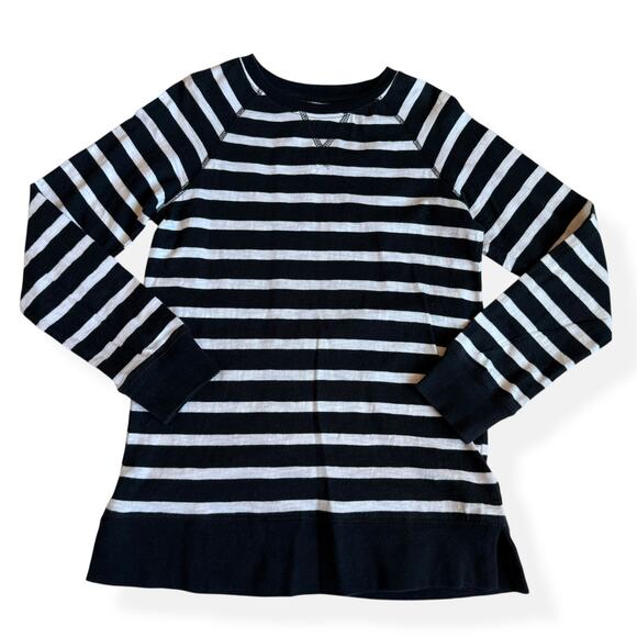 Primary Navy White Striped Long Sleeve Top Youth 8-9 - Picture 1 of 7
